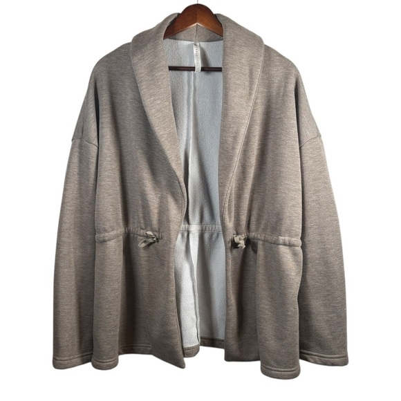 Fabletics Tan and Gray Open Front Cardigan Relaxed Fit Medium - Picture 1 of 8